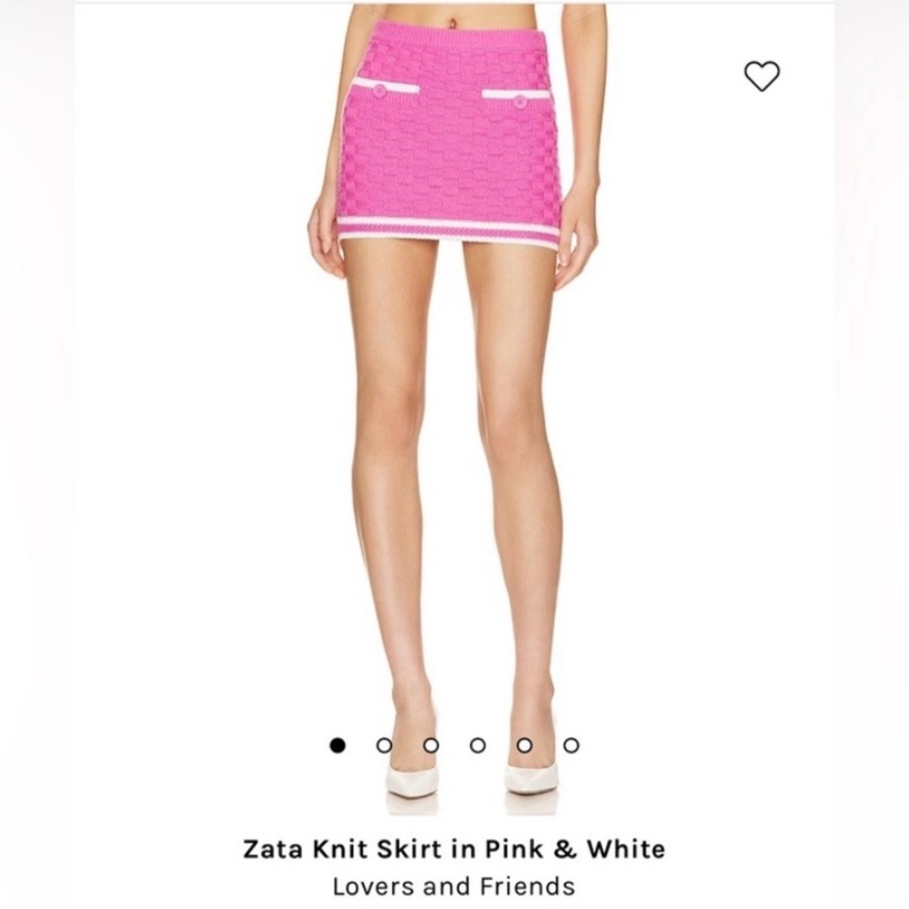 NWT REVOLVE Lovers and Friends Pink Zata Knit Skirt Size L